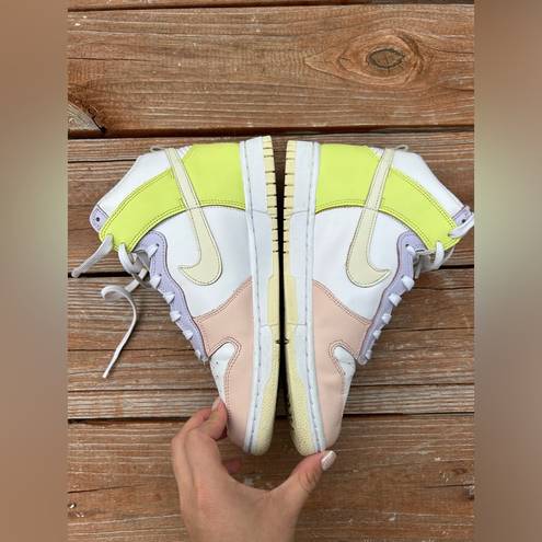 Nike Dunk High Women's Shoes Cashmere Lemon Twist White Size 8