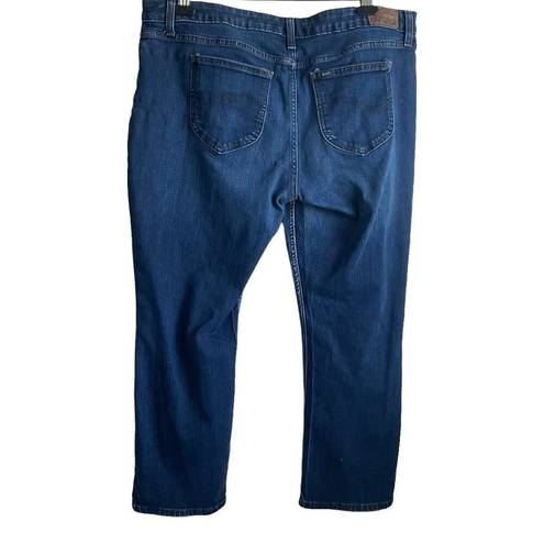 Lee  Jeans Women Straight Leg Stretch Relaxed Casual 20P Blue Denim Minimalistic