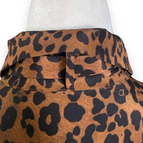 Lafayette 148  New York Diana Shirt Leopard Print Tie Front Long Sleeve Blouse