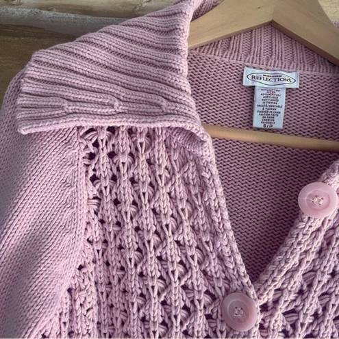 Northern Reflections Vintage  pink chunky knit cardigan sweater size small