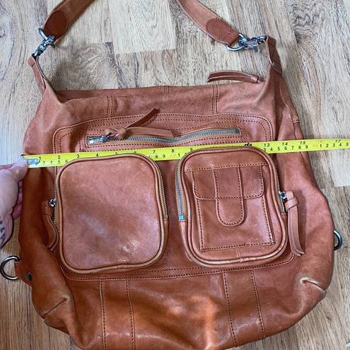 Chocolat Blu  Brown Convertible Leather Hobo Shoulder Bag EUC Pockets