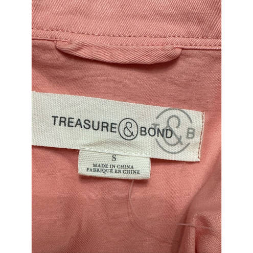 Treasure & Bond  Womens Jean Jacket Coral Waist Length Collar Pockets S NWOT