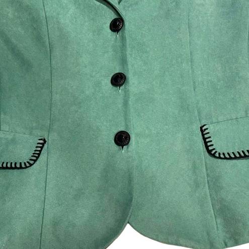 Dress Barn Vintage  Sea Green Scalloped Hem Blazer Size 8