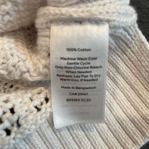 Talbots  White Pullover 100% Cotton Knitted Sweater White Size M