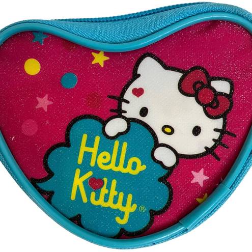 Sanrio  2015 Hello Kitty Blue Heart Shape Zip Coin Pouch