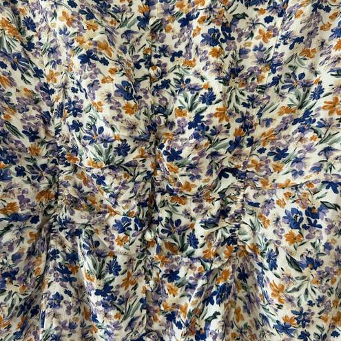 ASTR  The Label Dainty Ruched Floral Blouse Sz L