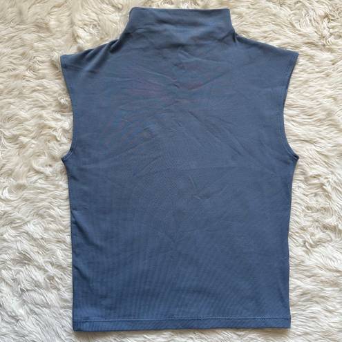 Madewell Top Funnelneck Cropped Muscle Tee Modal Blend Light Blue XS NWT New