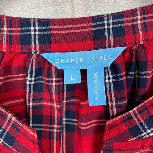 Draper James  Red Angie Plaid Avery Shirt Dress Sz.L