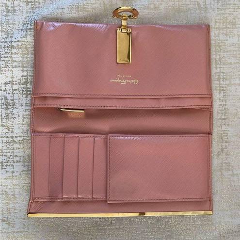 Salvatore Ferragamo  Blush Pink Calf Leather Continental Wallet w/Box and Card