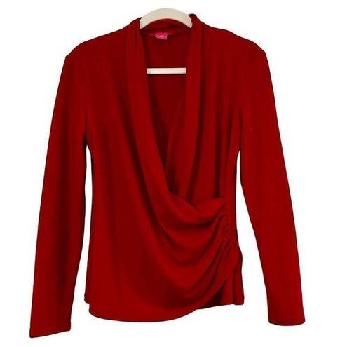 Sunny Leigh  Women’s Red Sweep Wrap Sweater Small