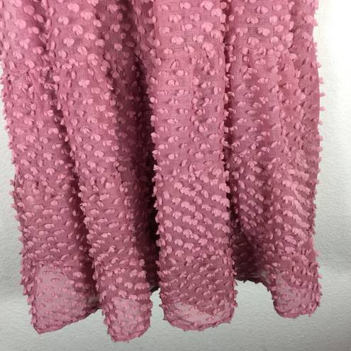 Likely NWOT Sister Jane  Lady Pink Pom Pom Babydoll Tiered Midi Dress XS Barbie