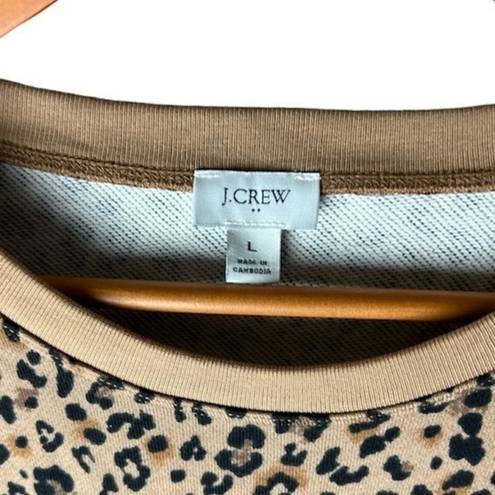 J.Crew  Leopard Crewneck Pullover Sweatshirt 
Women’s size L