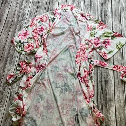 Show Me Your Mumu  Women's Garden Of Blooms Floral Robe OS One Size Pink Green