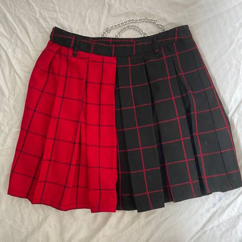 Social Collision Pleated Plaid Skirt