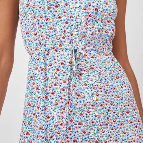 Rails  XL White ruffle floral Frida spaghetti strap high low mini midi dress