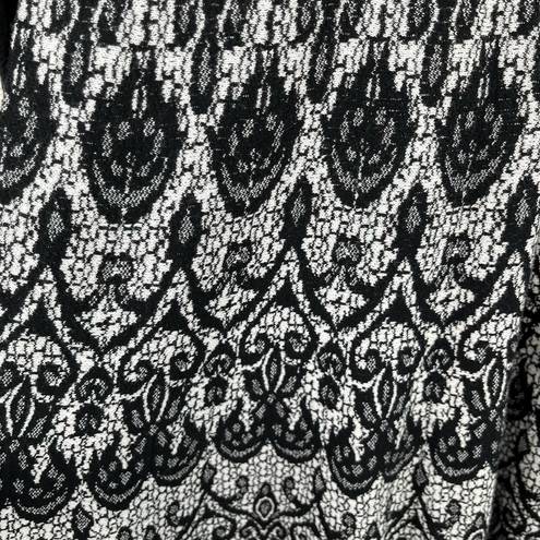 Cynthia Rowley  Black Lace Print Long Sleeve Sweater Dress Size Medium