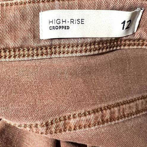 J.Jill  Women's Size 12 Boyfriend High Rise Cropped Jeans in Dusty Rose Brown