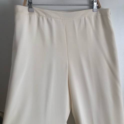 Lafayette 148  NY Wide Leg Trousers pants ivory fully  lined size 14