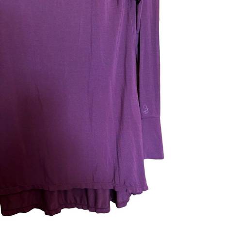 Cuddl Duds Cuddl Dudds Top Womens Medium Purple Sottwear Stretch Tunic Cowl Neck Blouse