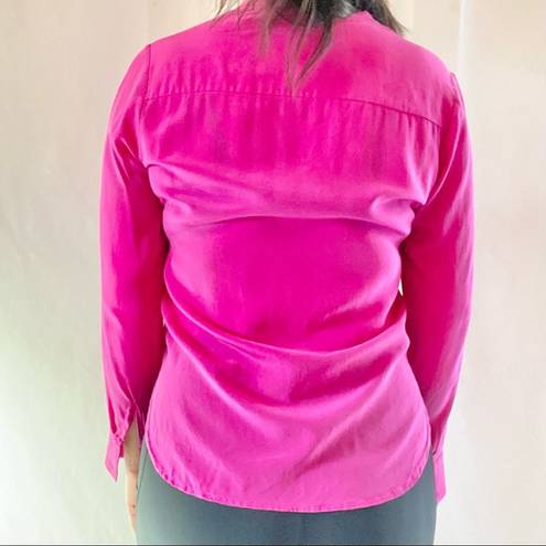 Karina Grimaldi  Zippered Pink Silk Blouse Sz Small