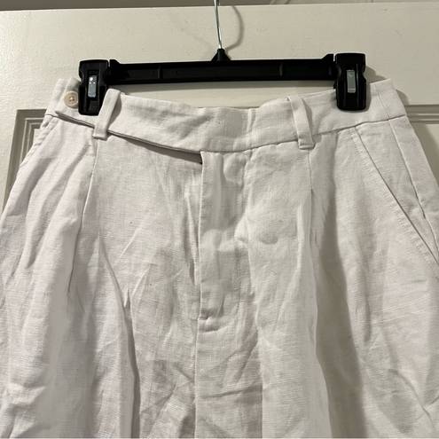 Madewell  The Harlow Wide-Leg Pant in 100% Linen in White NWT