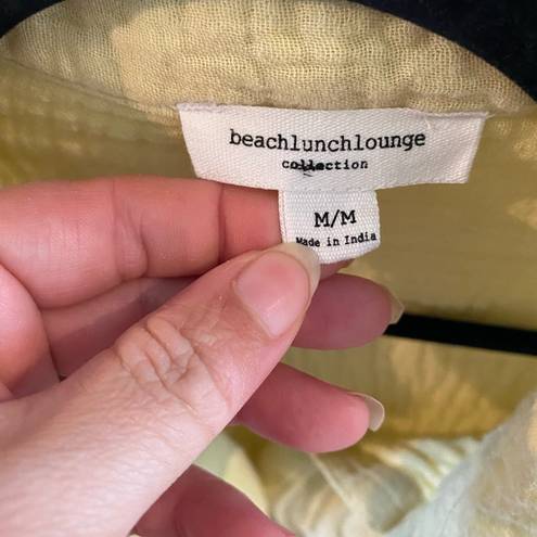 Beach Lunch Lounge Women's Blue Alessia Long Sleeve Cotton Shirt Medium Golden