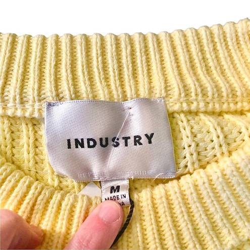 Industry  Yellow Puff Sleeve Sweater Size M NWT