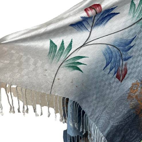 Handloom House silk floral stole scarf wrap