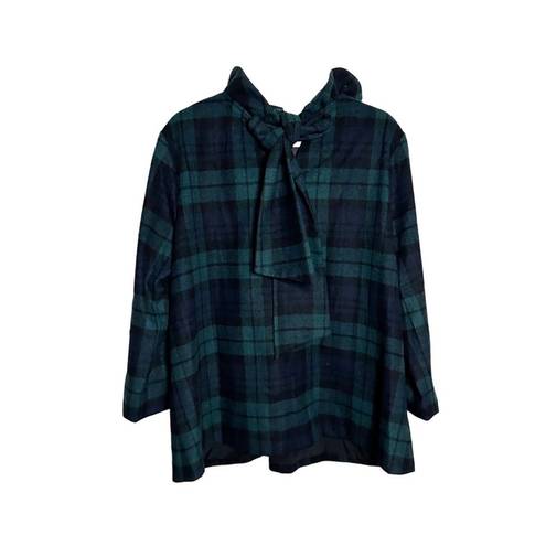 Tuckernuck  Faye Blouse Women's Size XXL Blackwatch Plaid Wool Flannel Holiday