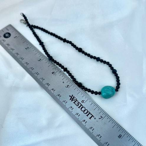 Onyx  and turquoise choker necklace