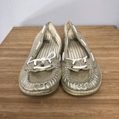 SO Women's  Brand Casual Flats Gold Shimmer Size 6.5 Medium