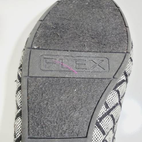 Life Stride  Ballet Flat Gray Black White Checkerboard Toe Size 6