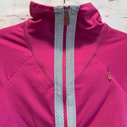 Roxy  Pullover reflective tabs thumbholes pink half zip collared lightweight S