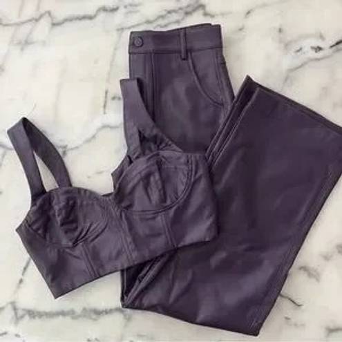 ZARA Purple Faux Leather Pants