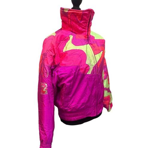 Vibrant Vintage 80s Snuggler Seattle Skiwear Neon Ski Jacket  Pink Medium RARE