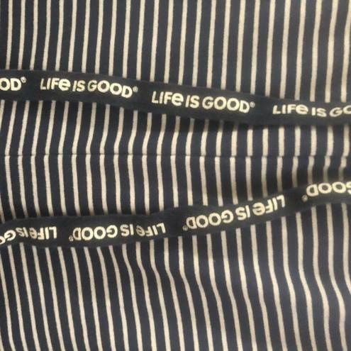 Life is Good  Navy Striped Lounge Sleep Pant Sz. 3X Drawstring W/ Logo Super Soft