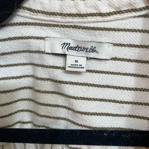 Madewell  White and Brown striped button down