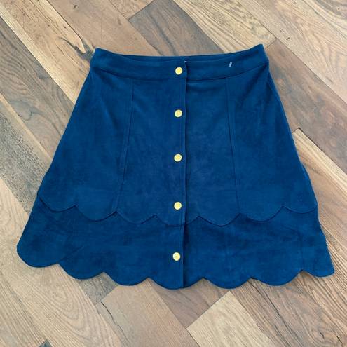 Sugar and L!ps Sugar + Lips Suede Scalloped Hem Mini Skirt Size Small  