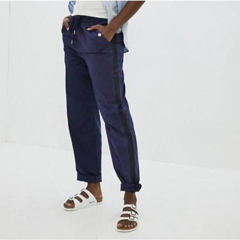 Anthropologie NWT Maeve  Tenley Twill Track Pant Joggers Navy Size Small