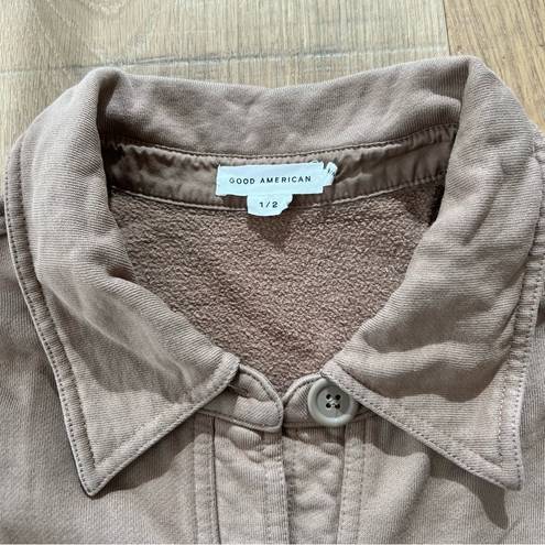 Good American  Tan Fleece Shacket