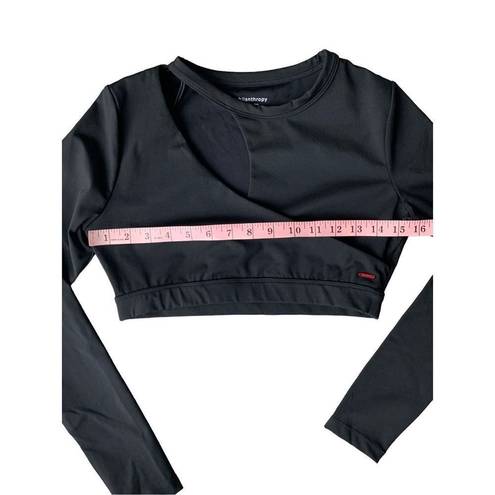 n:philanthropy  Black Roxbury Womens Cut-Out Asymmteric Crop Top