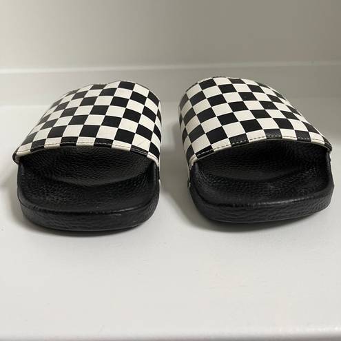 Vans Black Checkerboard Cushioned Slides Size 7