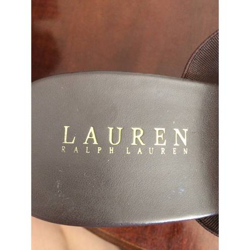 Ralph Lauren Lauren  Sandals Wedge Shoes 9 M Brown  Slip On Peep Toes Platform