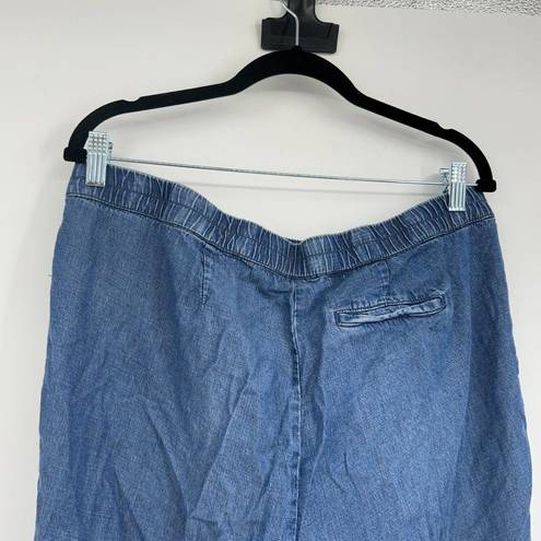 J.Jill  Denim Tencel Linen Cuffed Ankle Straight Leg Jean Pants Size 12