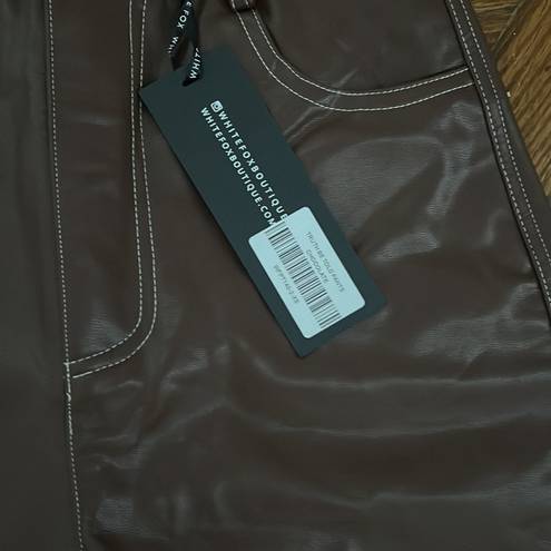 White Fox Boutique NWT  Brown Leather Pants *highrise