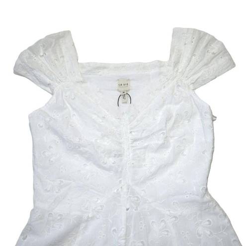 Rebecca Taylor NWT La Vie  Sweet Pea in Milk White Embroidered Eyelet Dress XS