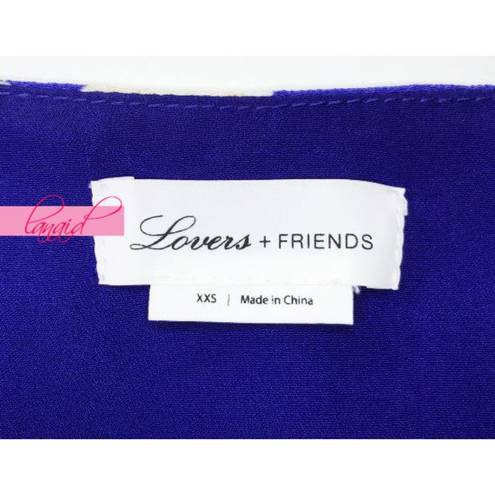 Lovers + Friends Joyce Top Feeling Blue Floral Wrap Lace Belted V-Neck Cami Tank