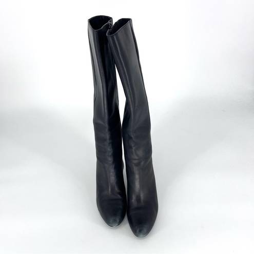 Via Spiga  Knee High Wedge Leather Boots Black 8