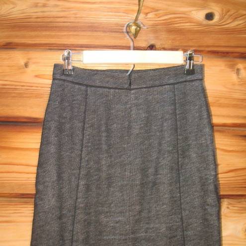 Rebecca Taylor  Gray Tweed Linen Wool Pencil Skirt