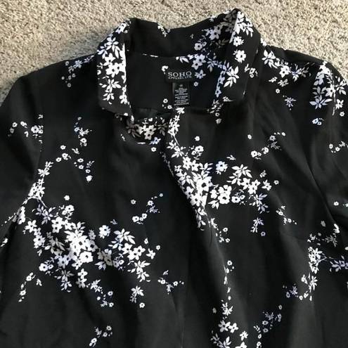 Soho Apparel  LTD  women’s 1X black floral blazer